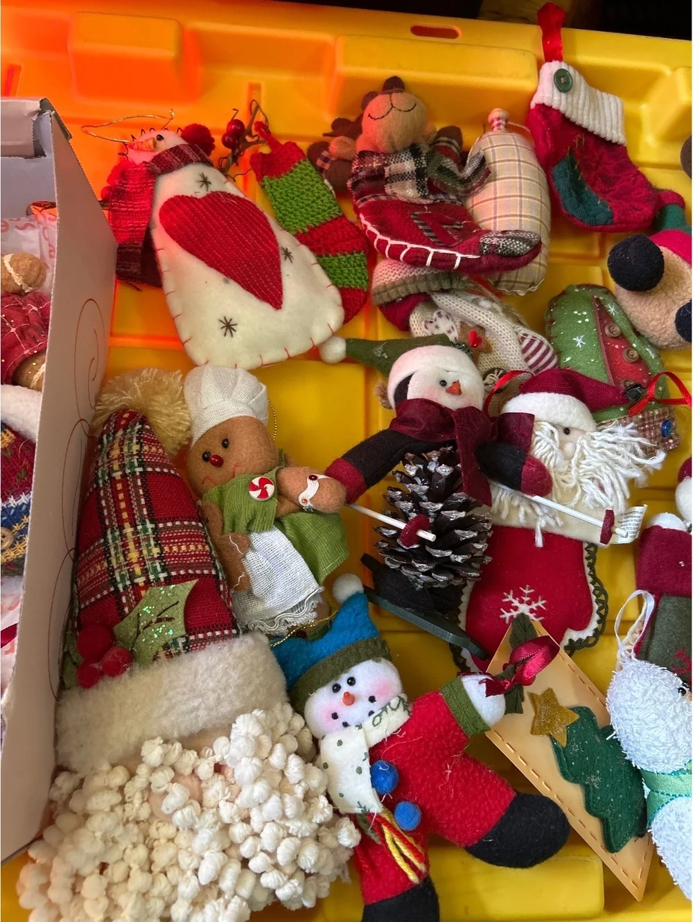 Assorted Handmade Christmas Ornaments and Stockings Set